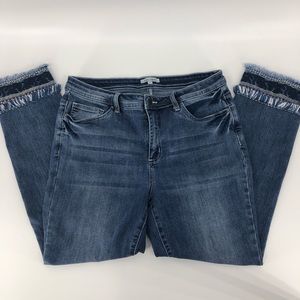 John Mark jeans with embroidery and fringe